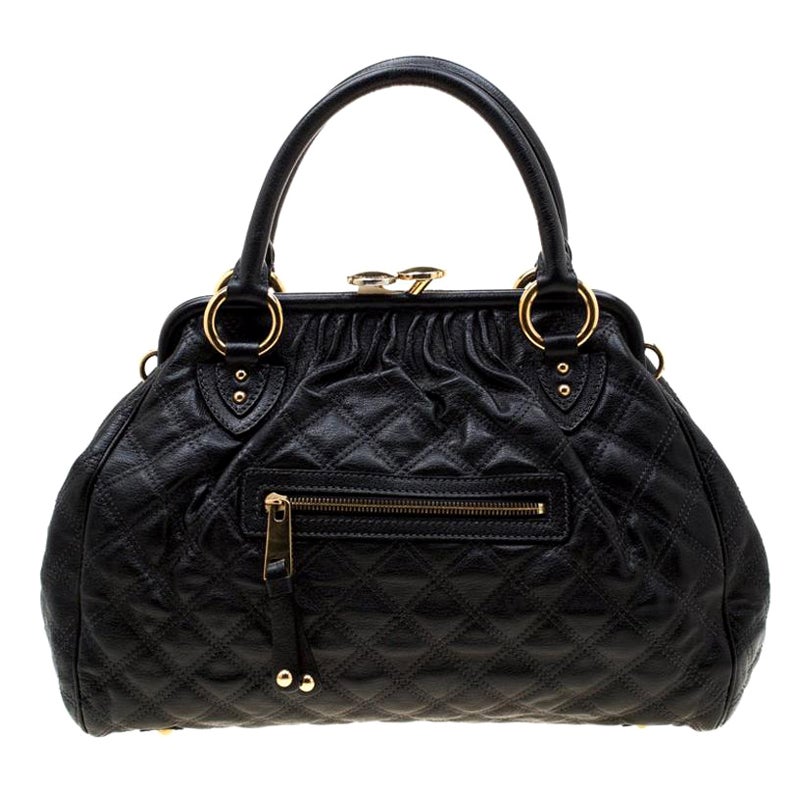 Marc Jacobs Black Quilted Leather Stam Shoulder Bag