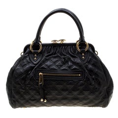 Marc Jacobs Black Quilted Leather Stam Shoulder Bag