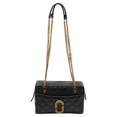 Marc Jacobs Black Quilted Leather The Status Chain Shoulder Bag