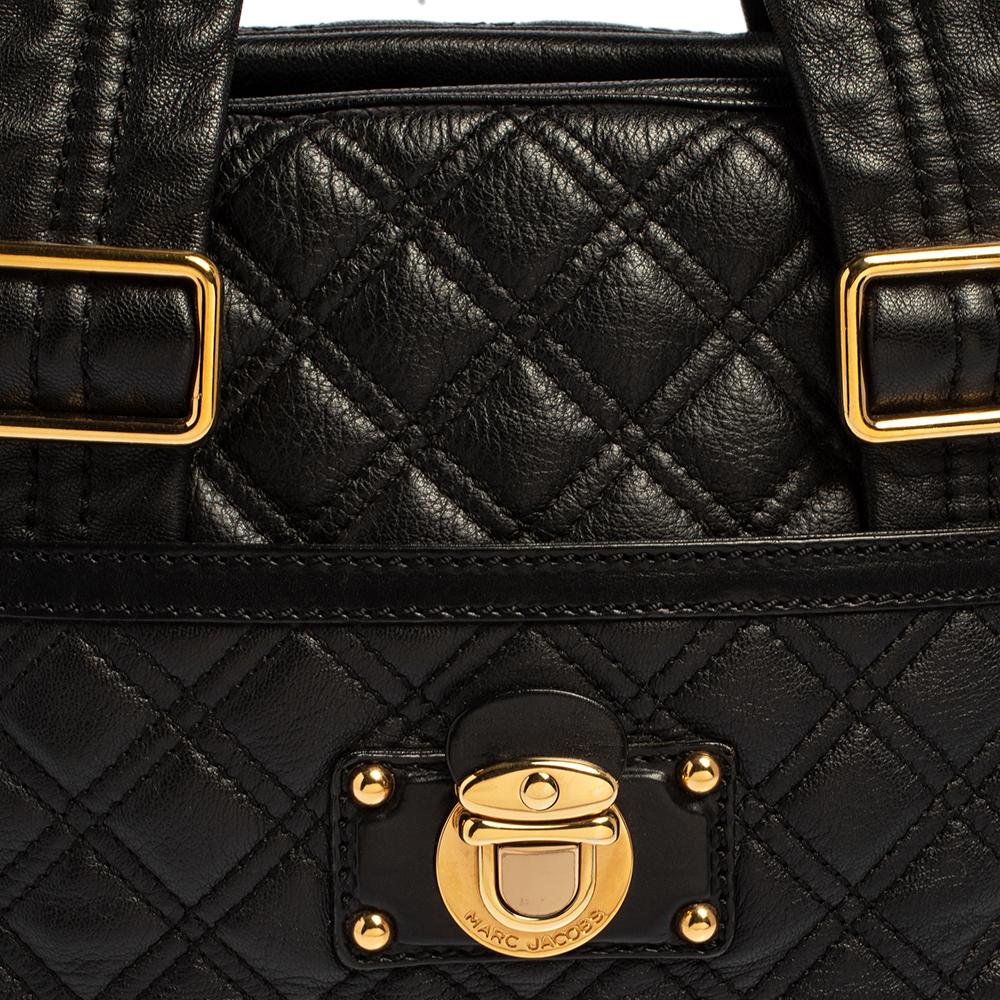 Marc Jacobs Black Quilted Leather Ursula Bowler Bag 6
