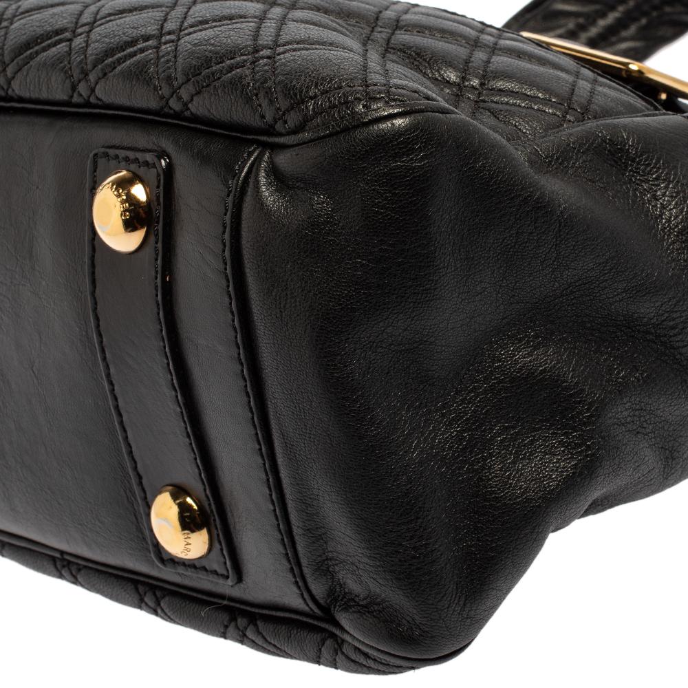 Women's Marc Jacobs Black Quilted Leather Ursula Bowler Bag