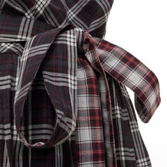 MARC JACOBS black red plaid check print belted skirt US2 S