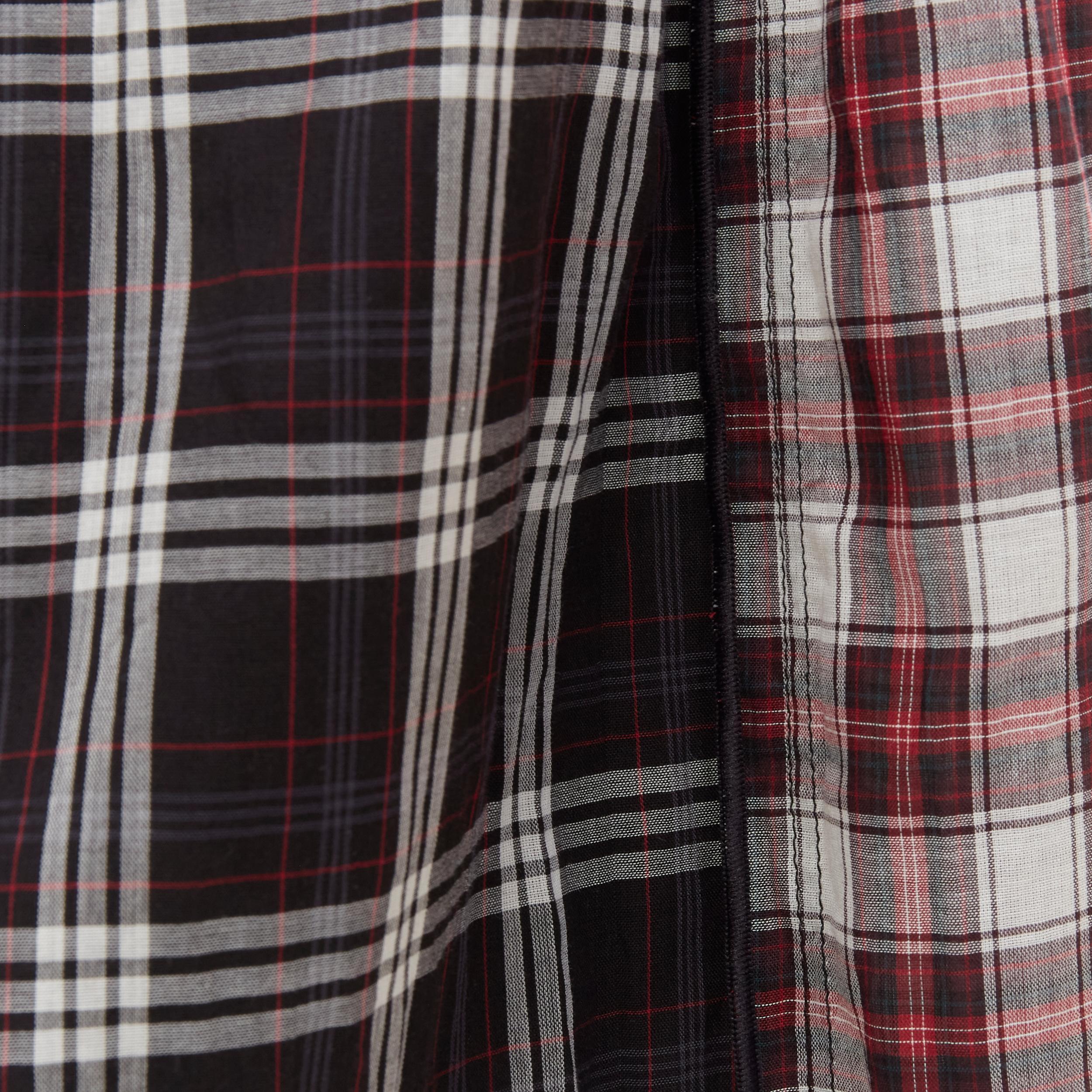 MARC JACOBS black red plaid check print belted skirt US2 S 3
