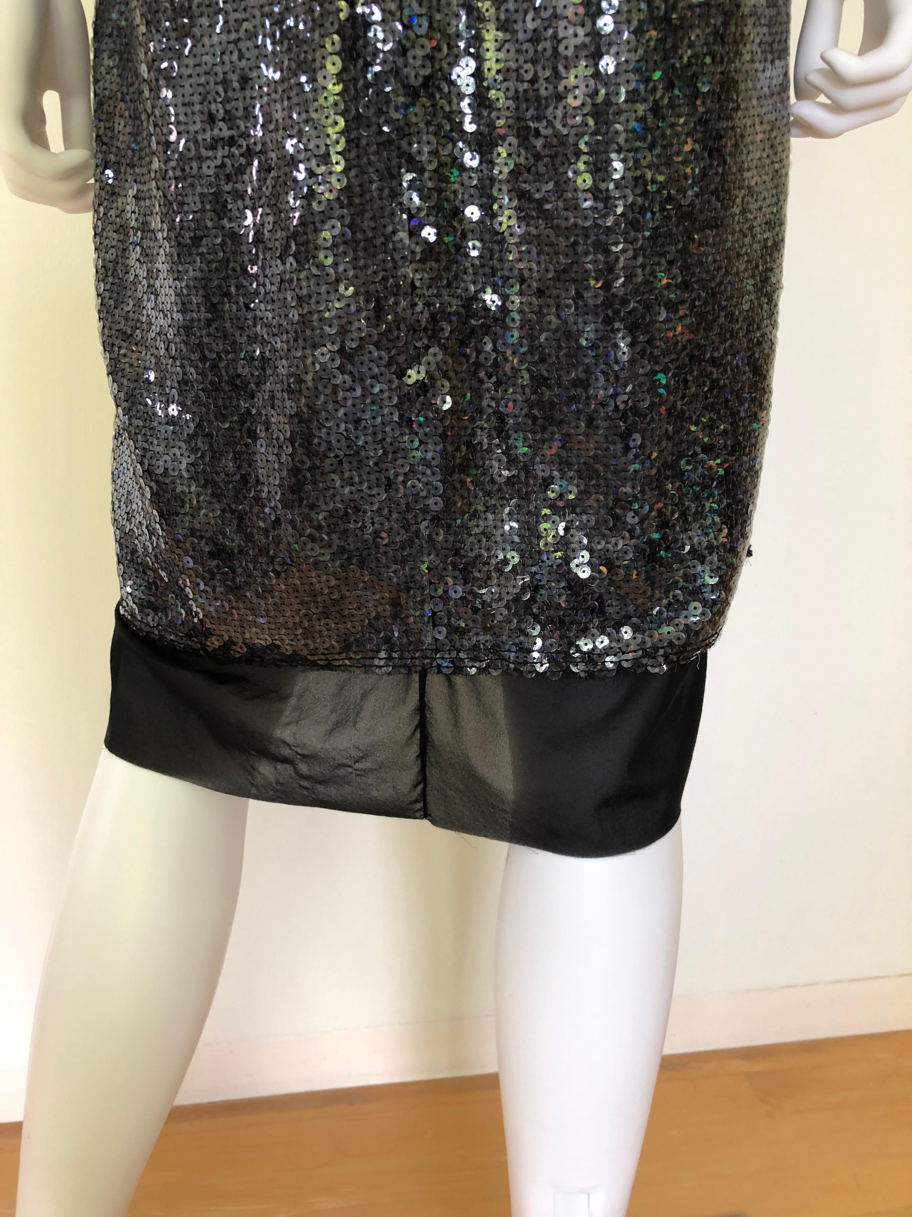 Marc Jacobs Black Sequin and Sheer Lingerie Bodice Sleeveless Cocktail Dress For Sale 7
