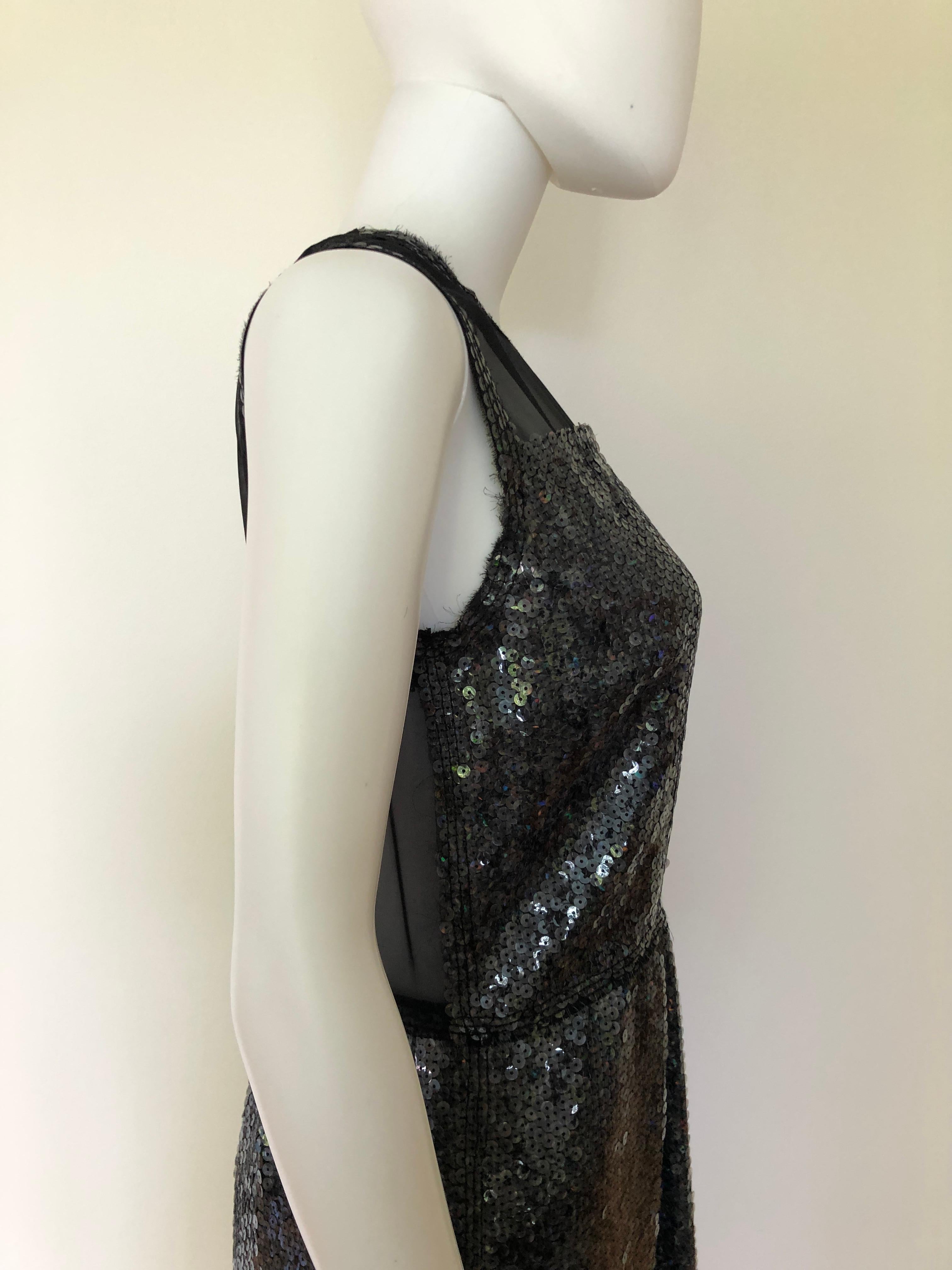 Marc Jacobs Black Sequin and Sheer Lingerie Bodice Sleeveless Cocktail Dress For Sale 9