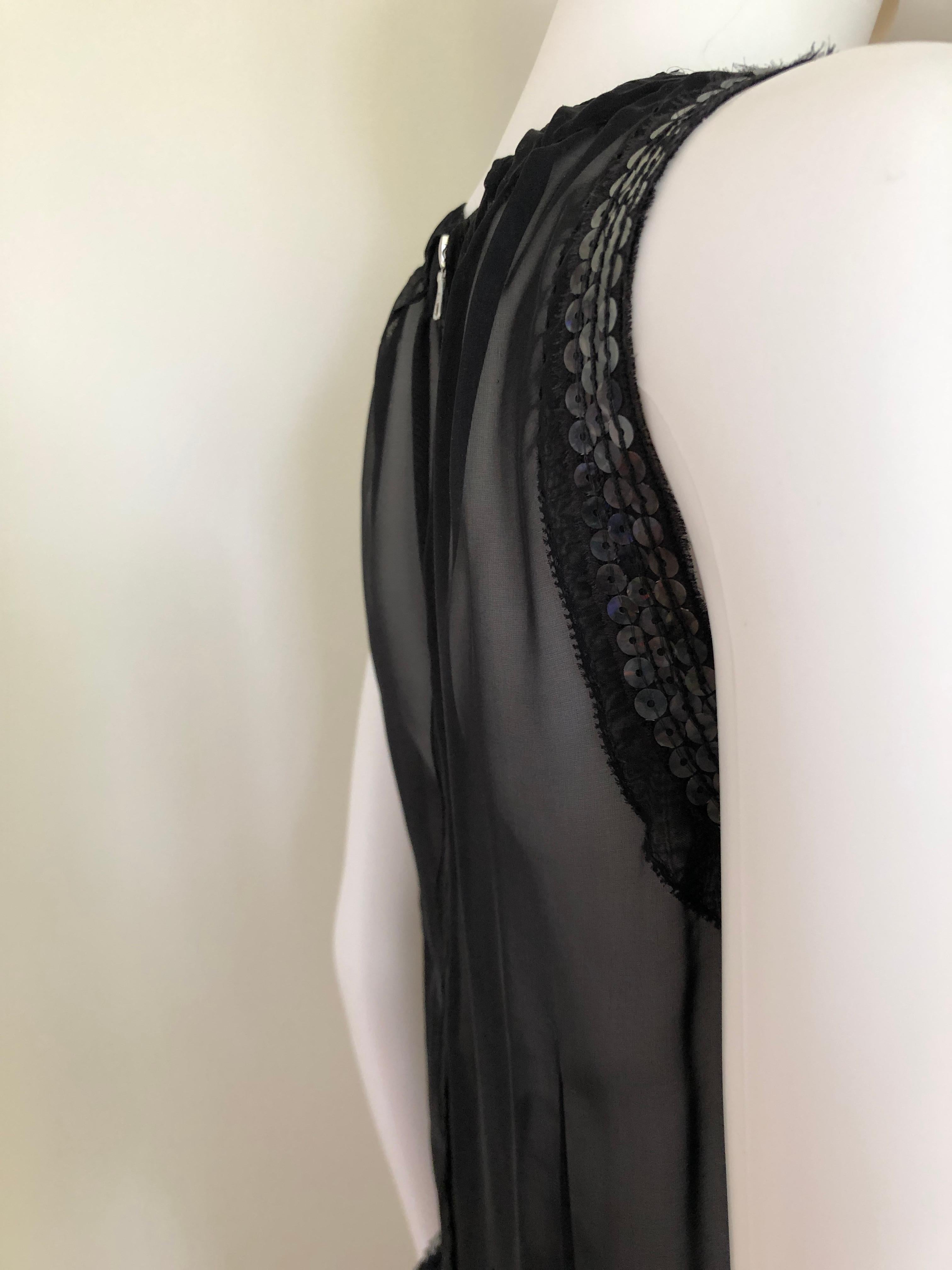 Marc Jacobs Black Sequin and Sheer Lingerie Bodice Sleeveless Cocktail Dress For Sale 10