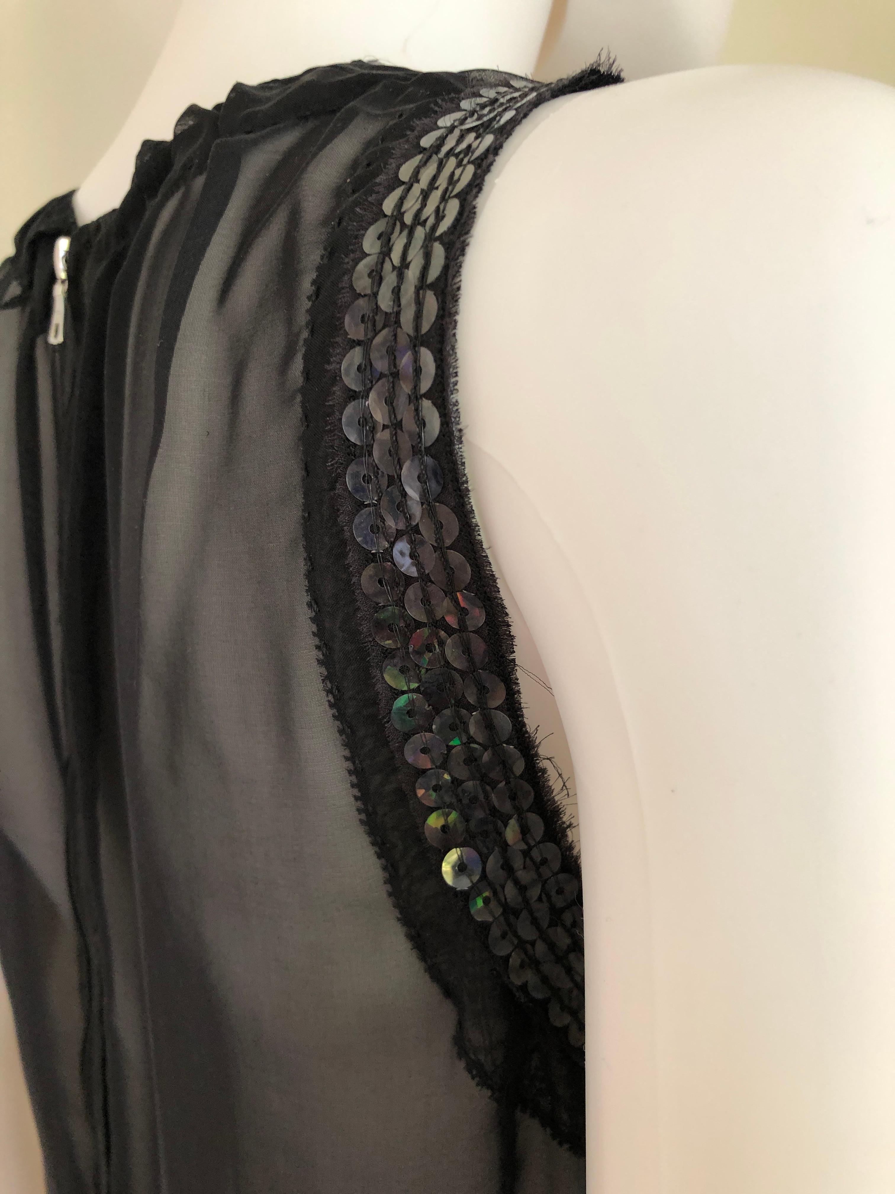 Marc Jacobs Black Sequin and Sheer Lingerie Bodice Sleeveless Cocktail Dress For Sale 11