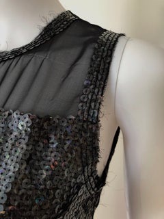 Marc Jacobs Black Sequin and Sheer Lingerie Bodice Sleeveless Cocktail Dress