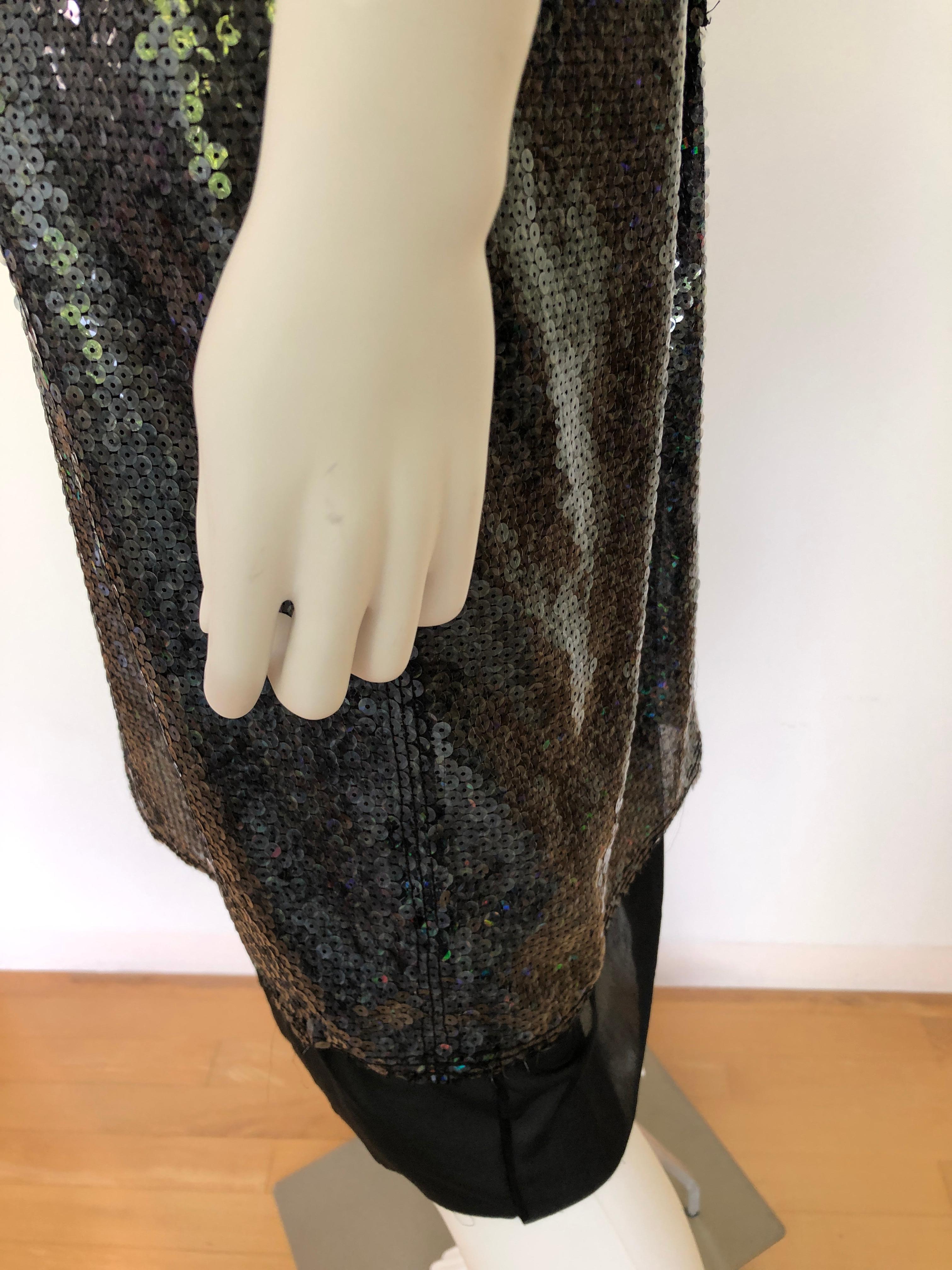 Marc Jacobs Black Sequin and Sheer Lingerie Bodice Sleeveless Cocktail Dress For Sale 1