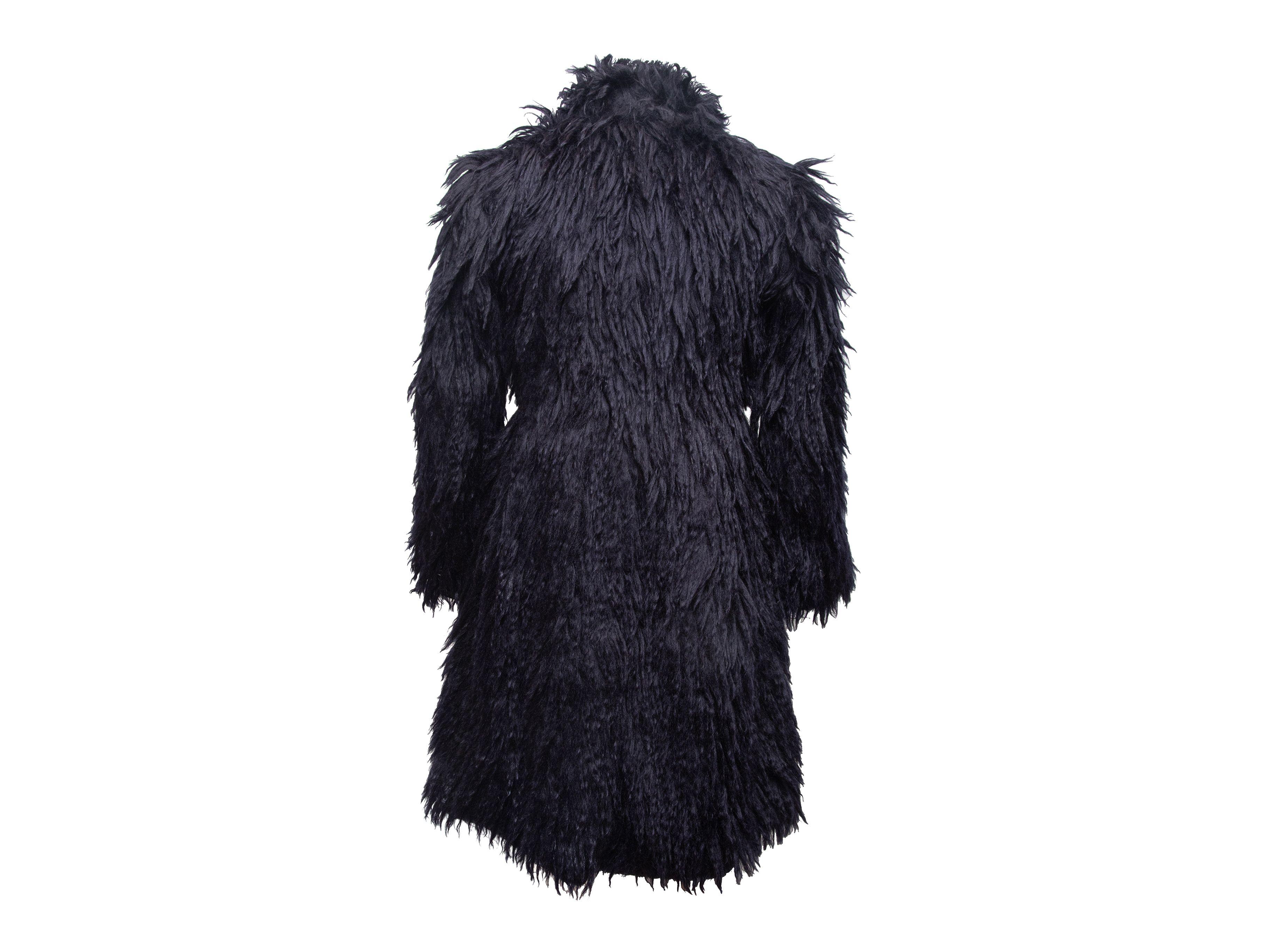 Women's Marc Jacobs Black Shaggy Faux Fur Coat