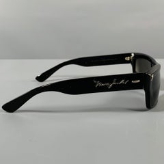 MARC JACOBS Black Silver Signature Print Acetate Sunglasses