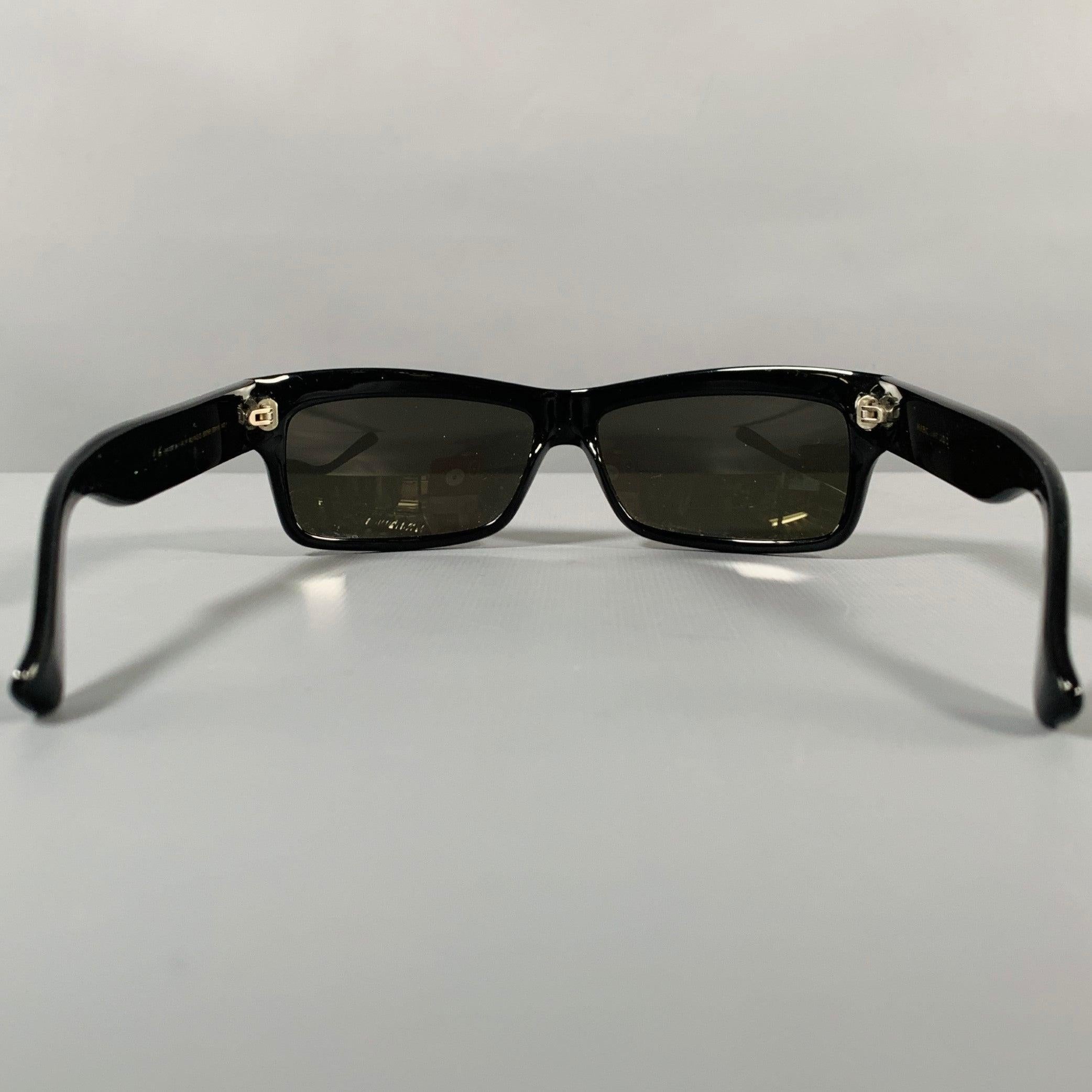 MARC JACOBS Black Silver Signature Print Acetate Sunglasses In Good Condition For Sale In San Francisco, CA