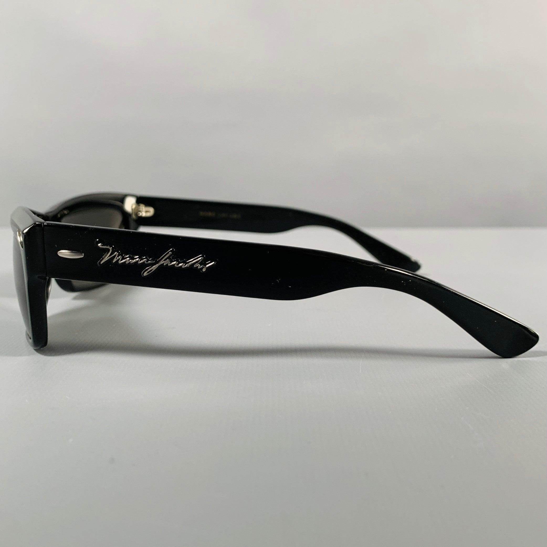 Men's MARC JACOBS Black Silver Signature Print Acetate Sunglasses For Sale