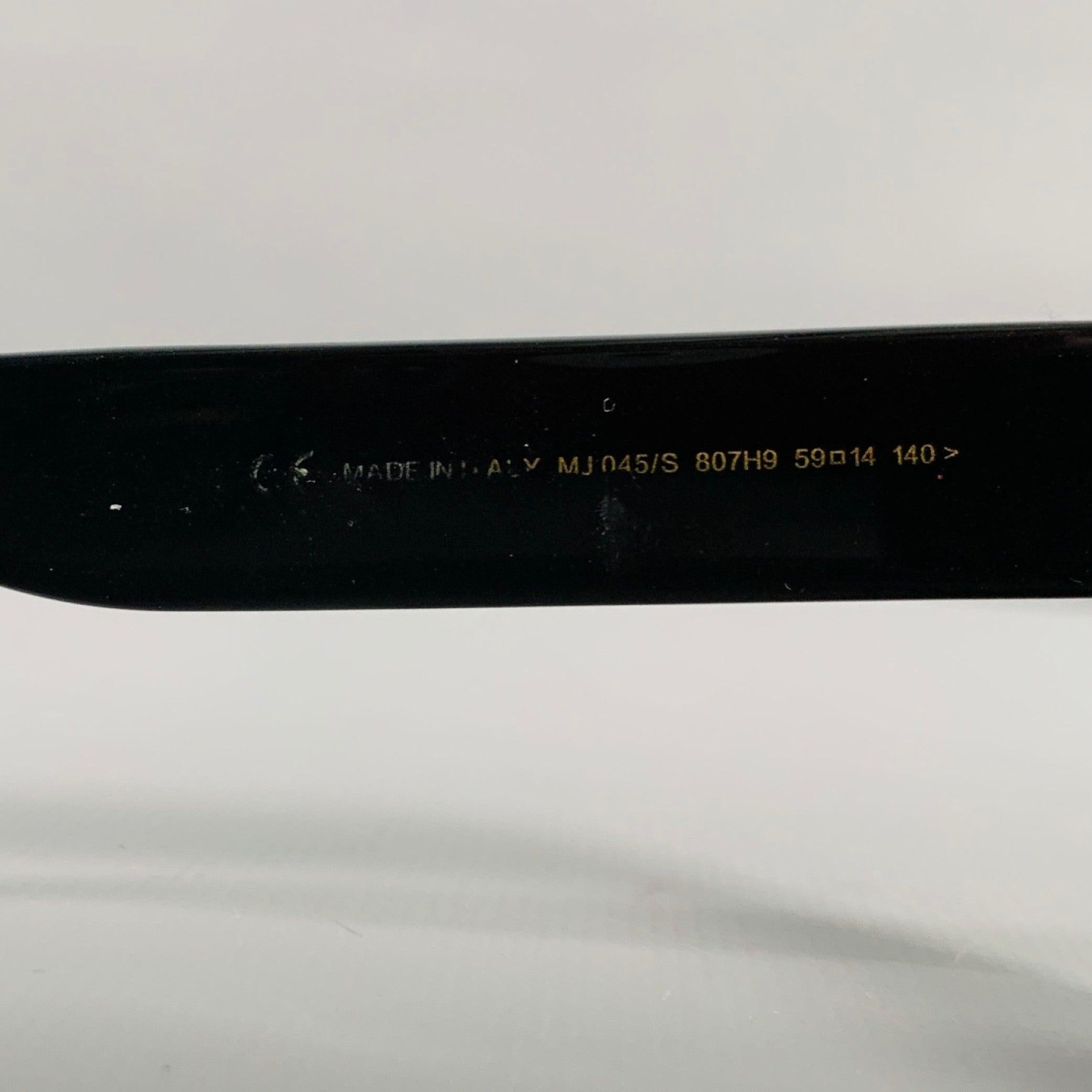 MARC JACOBS Black Silver Signature Print Acetate Sunglasses For Sale 1