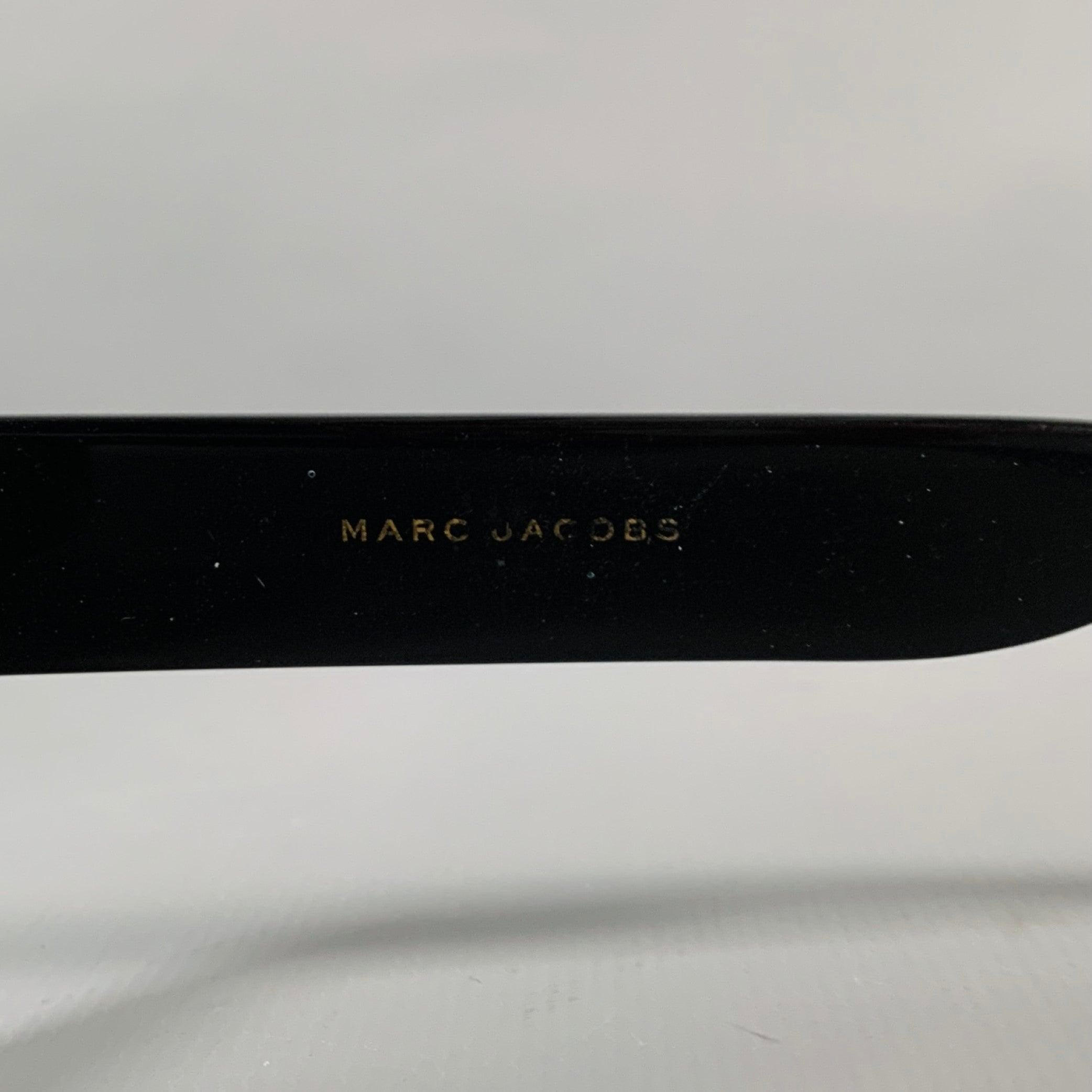 MARC JACOBS Black Silver Signature Print Acetate Sunglasses For Sale 2