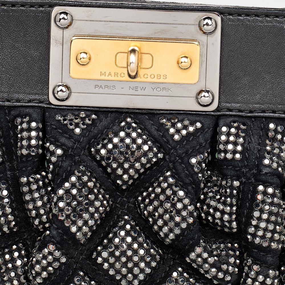 Marc Jacobs Black Suede And Leather Embellished Clutch 3