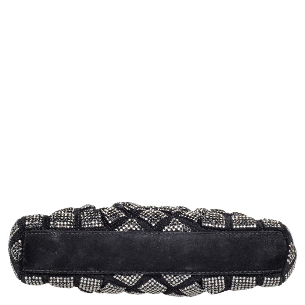 Marc Jacobs Black Suede And Leather Embellished Clutch 4