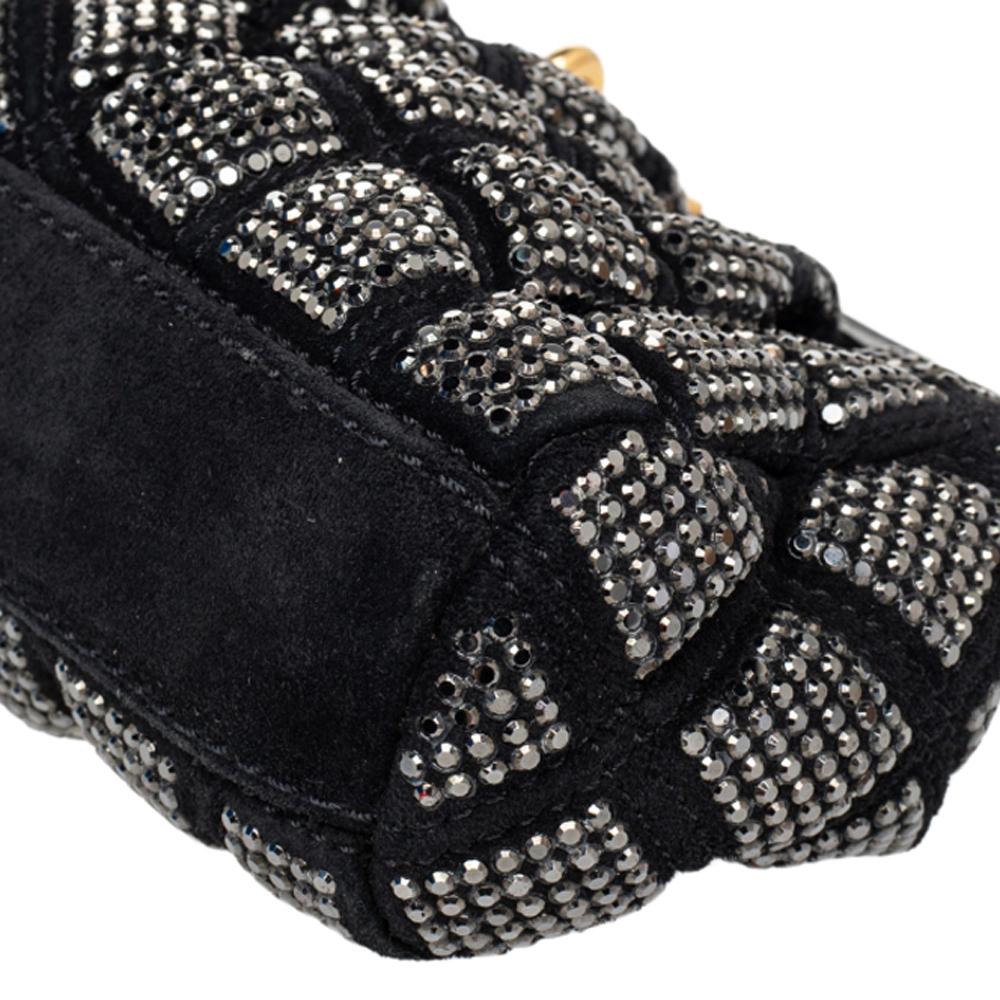 Women's Marc Jacobs Black Suede And Leather Embellished Clutch