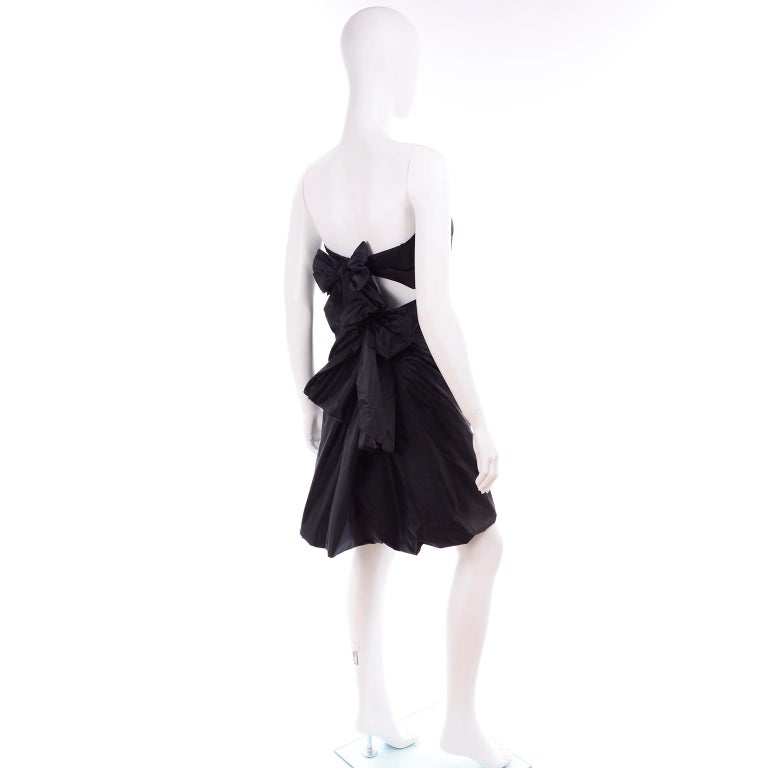 Marc Jacobs Black Taffeta Open Tie Back Punk Inspired Evening Dress For ...