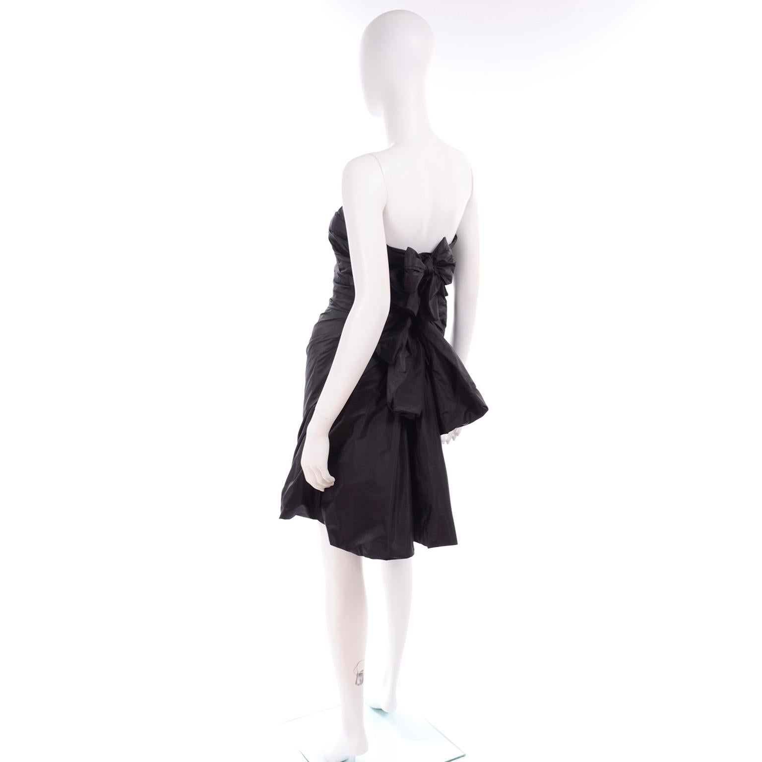 2000s Marc Jacobs Vintage Black Taffeta Open Back Punk Inspired Evening Dress In Excellent Condition For Sale In Portland, OR