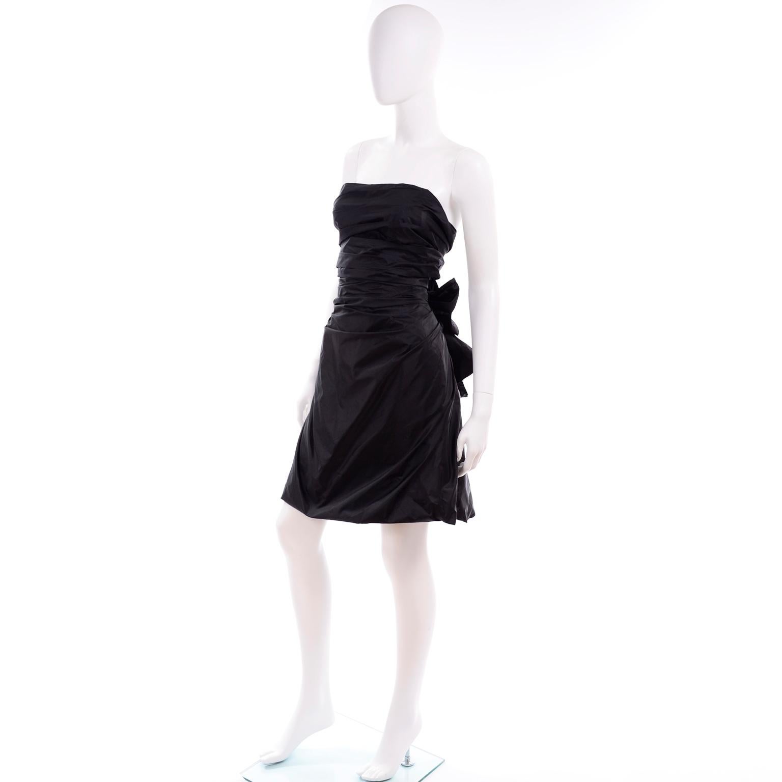 Women's 2000s Marc Jacobs Vintage Black Taffeta Open Back Punk Inspired Evening Dress For Sale