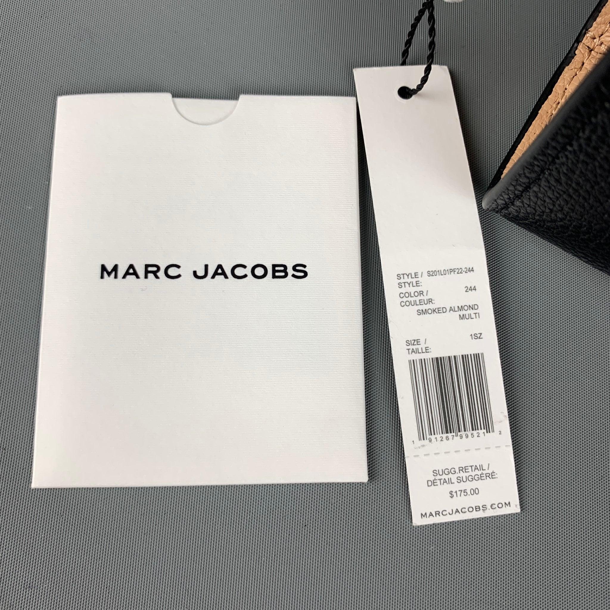MARC JACOBS Black Tan Color Block Leather Clutch For Sale 3