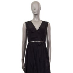 MARC JACOBS black V-NECK SLEEVELESS BELTED Dress 6 S
