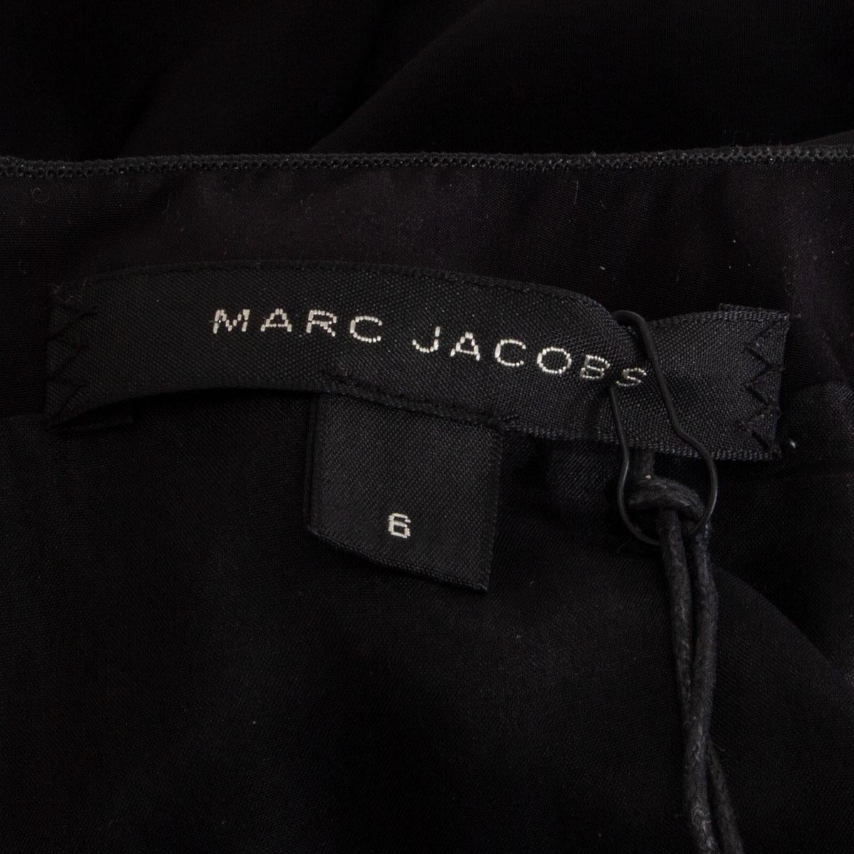 Women's MARC JACOBS black V-NECK SLEEVELESS BELTED Dress 6 S For Sale