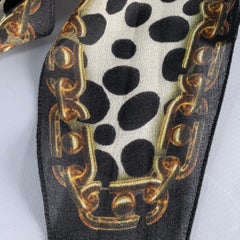MARC JACOBS Black White Brown Dots Chain Scarf (écharpe en chaîne à pois)