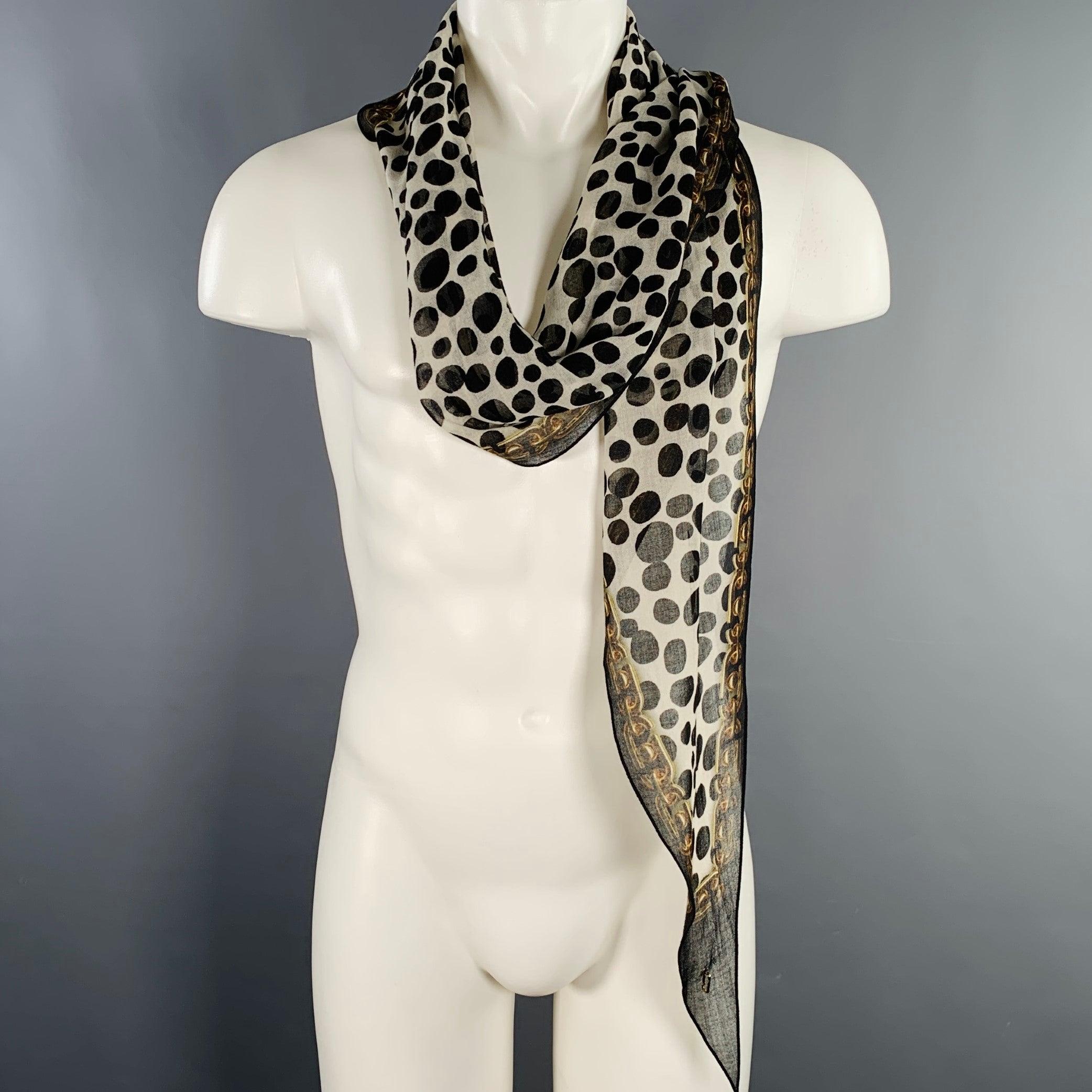 Men's MARC JACOBS Black White Brown Dots Chain Scarf
