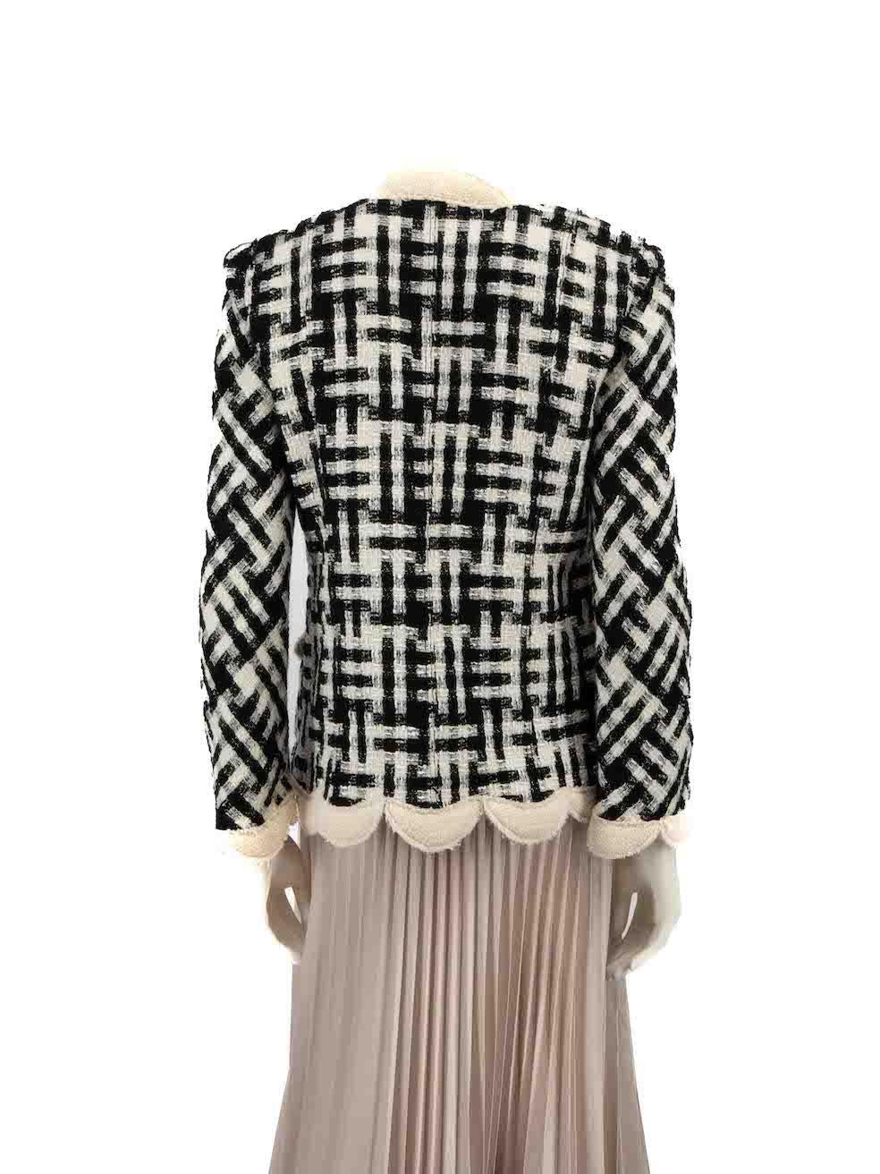 Marc Jacobs Black & White Checkered Scallop Blazer Size M In Good Condition In London, GB