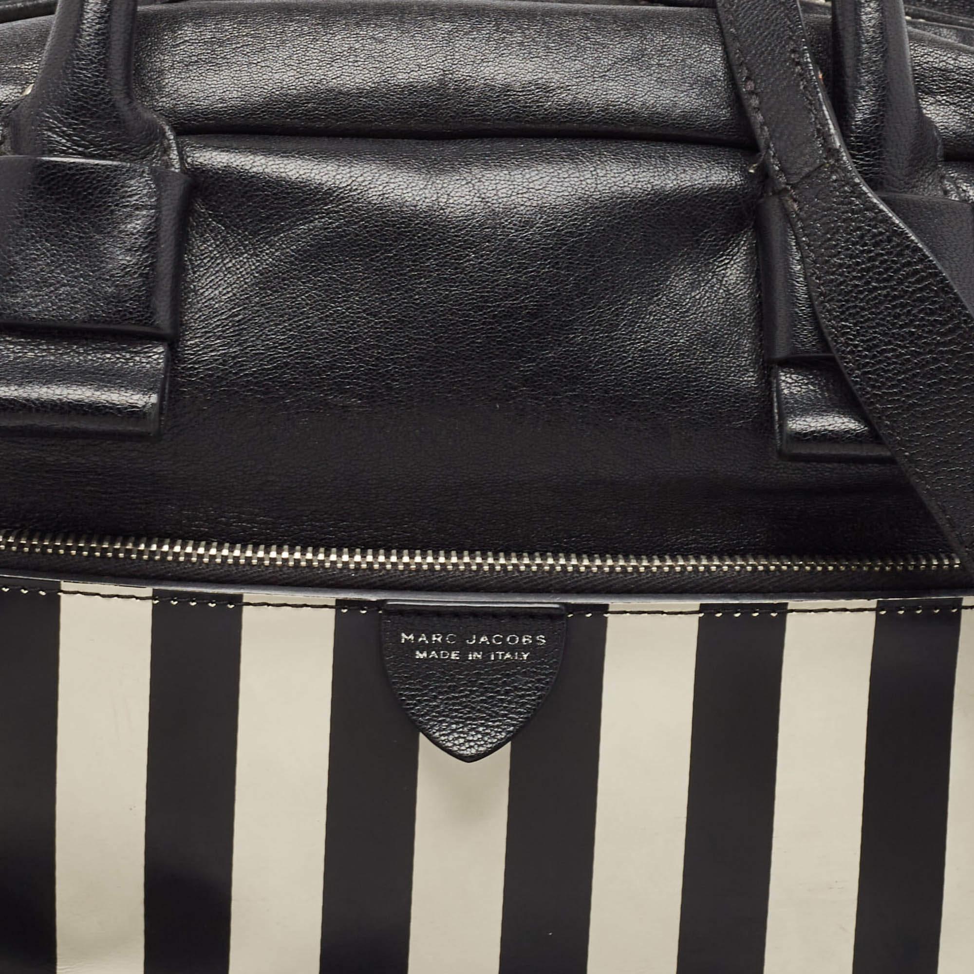 Marc Jacobs Black/White Leather Small Striped Prince Antonia Satchel 1