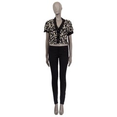 MARC JACOBS black & white wool SEQUIN EMBELLISHED SHORT SLEEVE CROPPED Jacket M