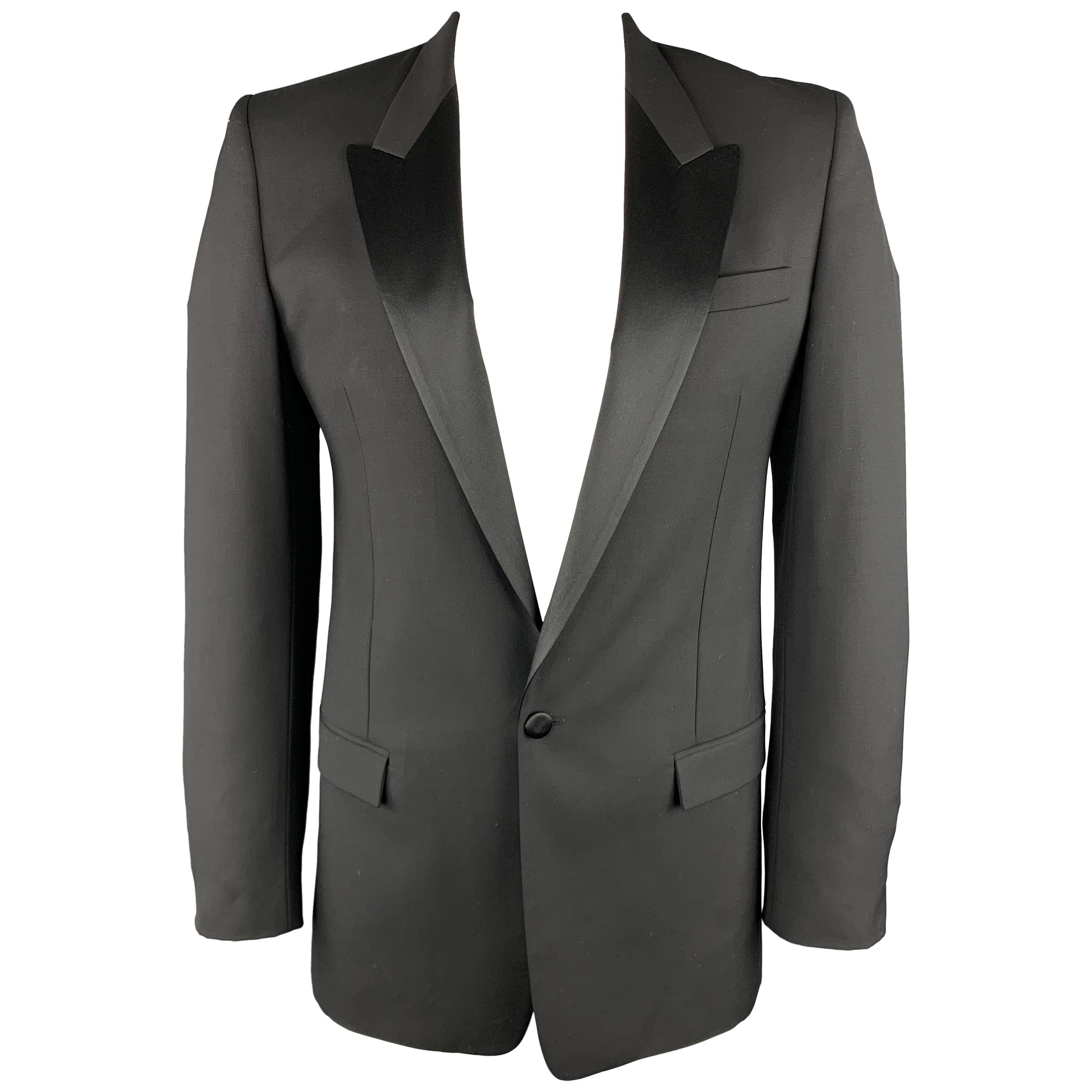 MARC JACOBS Black Wool Peak Lapel Chest Size 42 Sport Coat Jacket