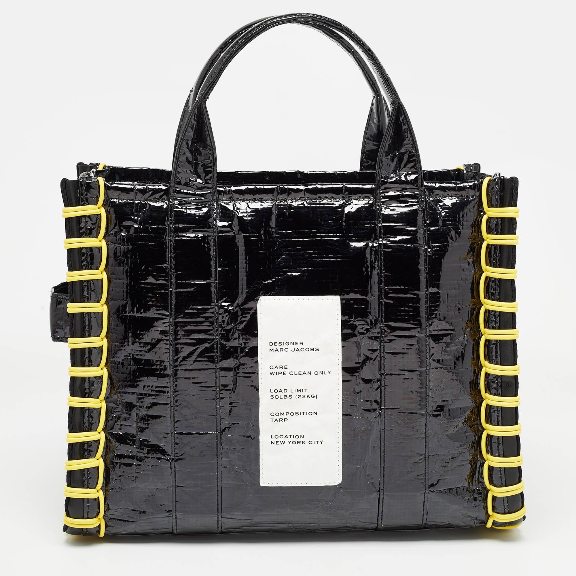 Women's Marc Jacobs Black/Yellow Tarp Medium The Tote Bag