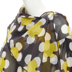 MARC JACOBS black yelow daisy draped neckline blouse top US2 XS