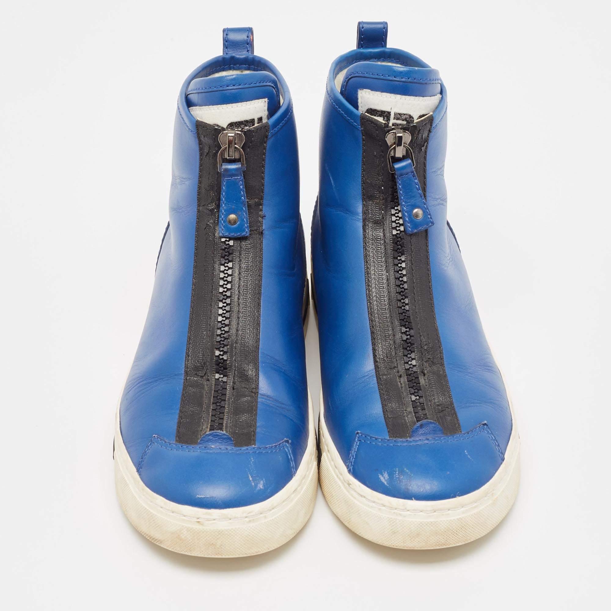Blu Marc Jacobs - Sneakers alte in pelle blu misura 36 in vendita