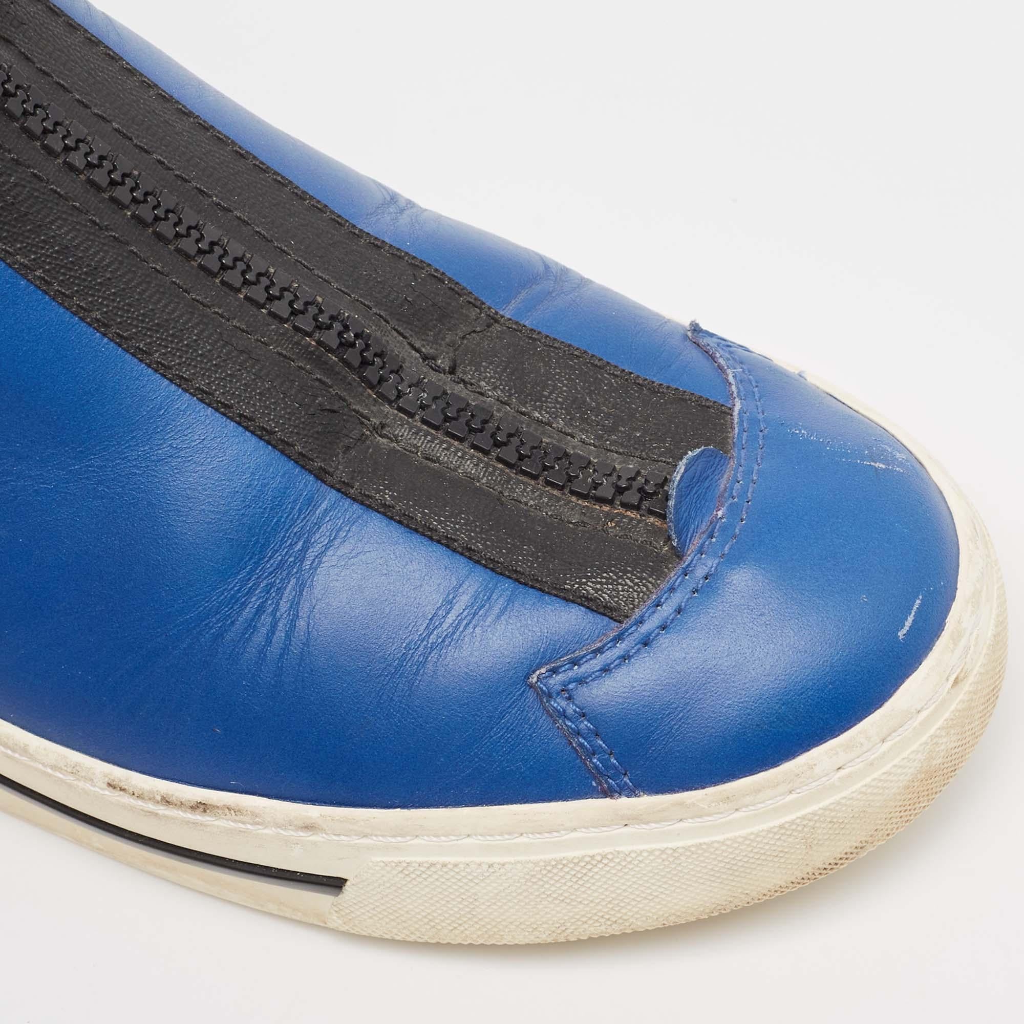 Marc Jacobs - Sneakers alte in pelle blu misura 36 in vendita 2