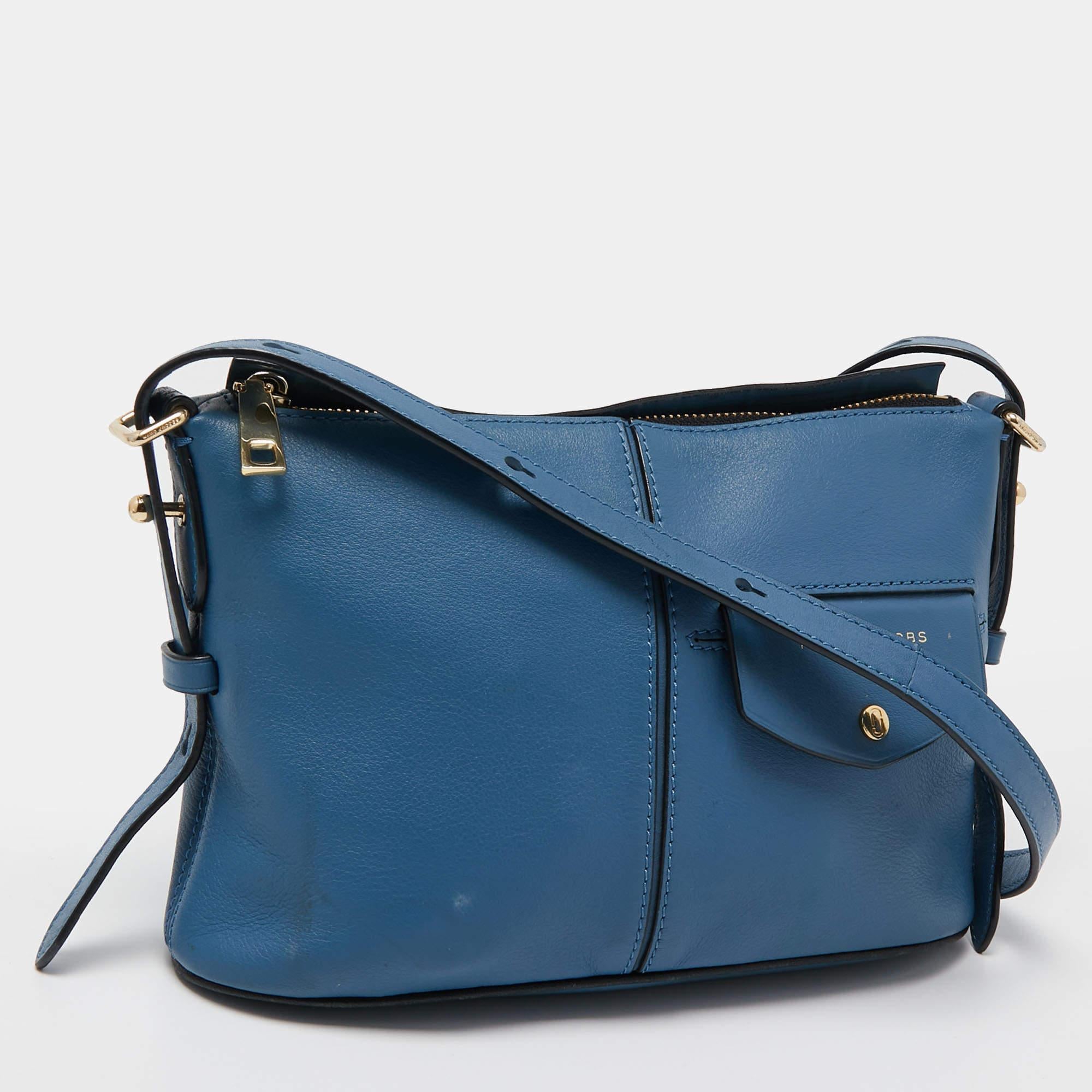 Marc Jacobs Bolso Crossbody Pequeño de Piel Azul en Bueno Estado en Dubai, Al Qouz 2
