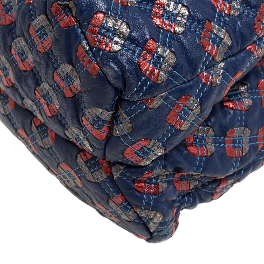 Marc Jacobs Borsa a tracolla Memphis Robert Jena in pelle trapuntata blu/metallizzata 2
