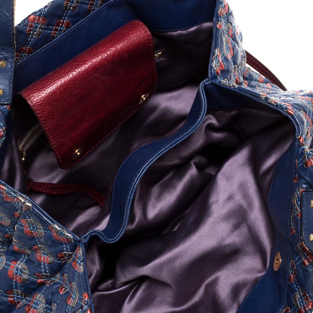 Marc Jacobs Blue/Metallic Quilted Leather Memphis Robert Jena Shoulder Bag For Sale 1