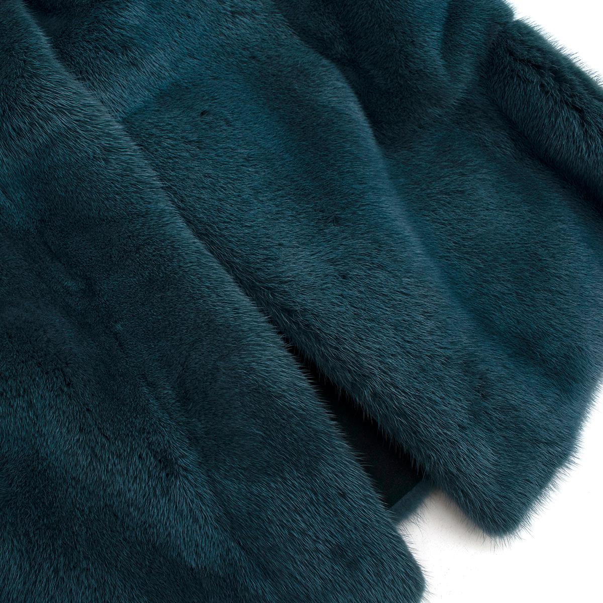 Marc Jacobs Blue Mink Fur Coat - Size 6/S For Sale 1