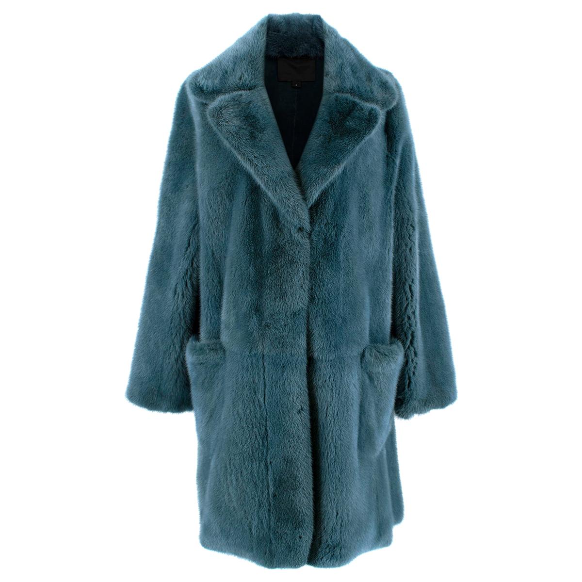 Marc Jacobs Blue Mink Fur Coat - Size 6/S For Sale