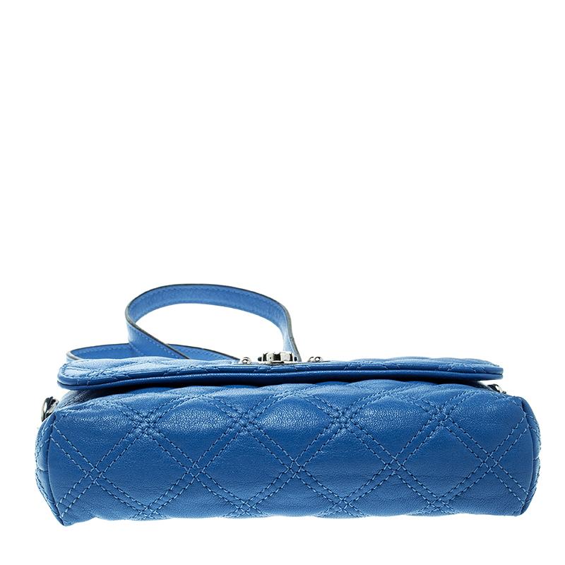 Women's Marc Jacobs Blue Quilted Leather Day To Night Single Crossbody Bag
