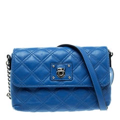 Marc Jacobs Blue Quilted Leather Day To Night Single Crossbody Bag
