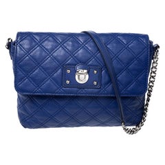 Marc Jacobs Blaue gesteppte Tages- bis Nacht-Ein-Schultertasche aus Leder