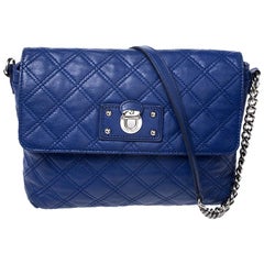 Marc Jacobs Blue Quilted Leather Day to Night Single Shoulder Bag