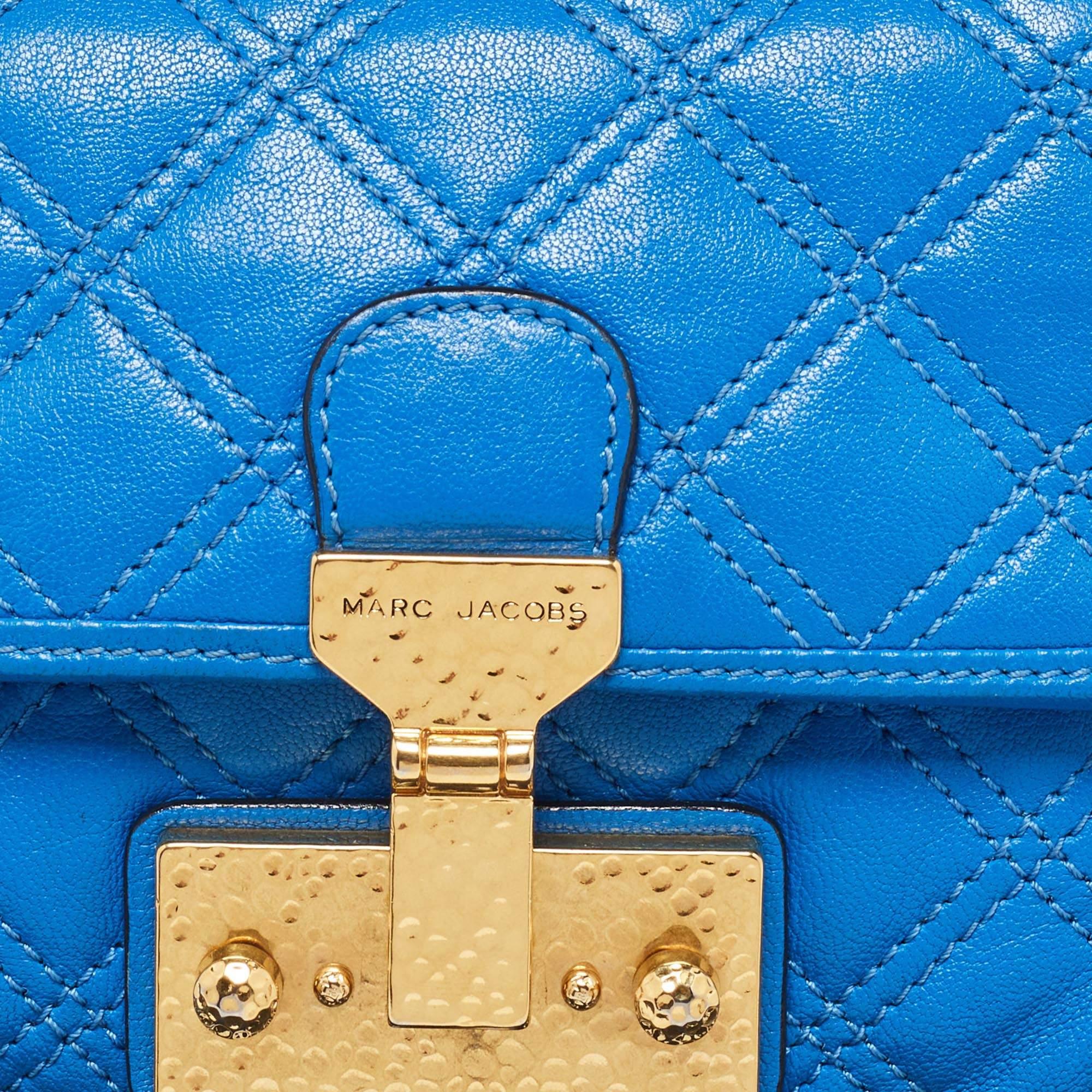 Marc Jacobs Blue Quilted Leather Flap Shoulder Bag 1