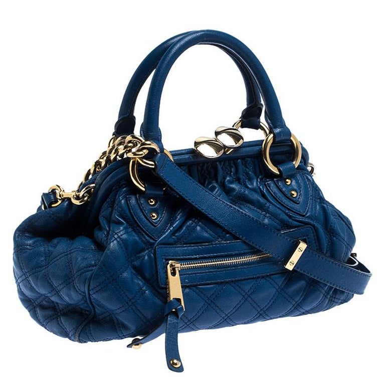 Marc Jacobs Blue Quilted Leather Stam Bag For Sale at 1stdibs