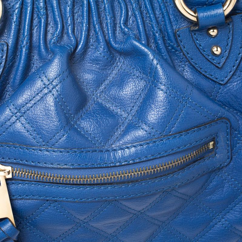 Marc Jacobs Blue Quilted Leather Stam Satchel 3